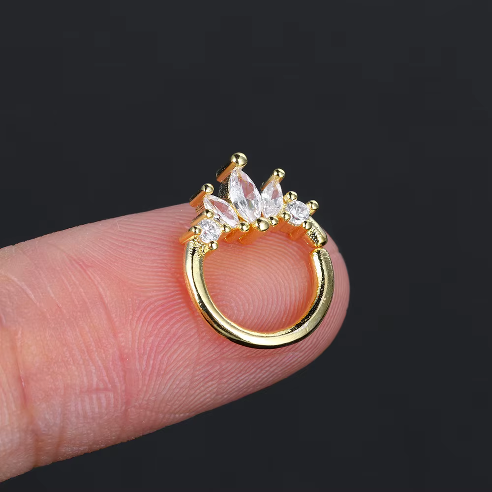 Daith – boucles d'oreilles en forme de cerceau pour femmes, 1 pièce, anneau d'oreille en Zircon, Hel