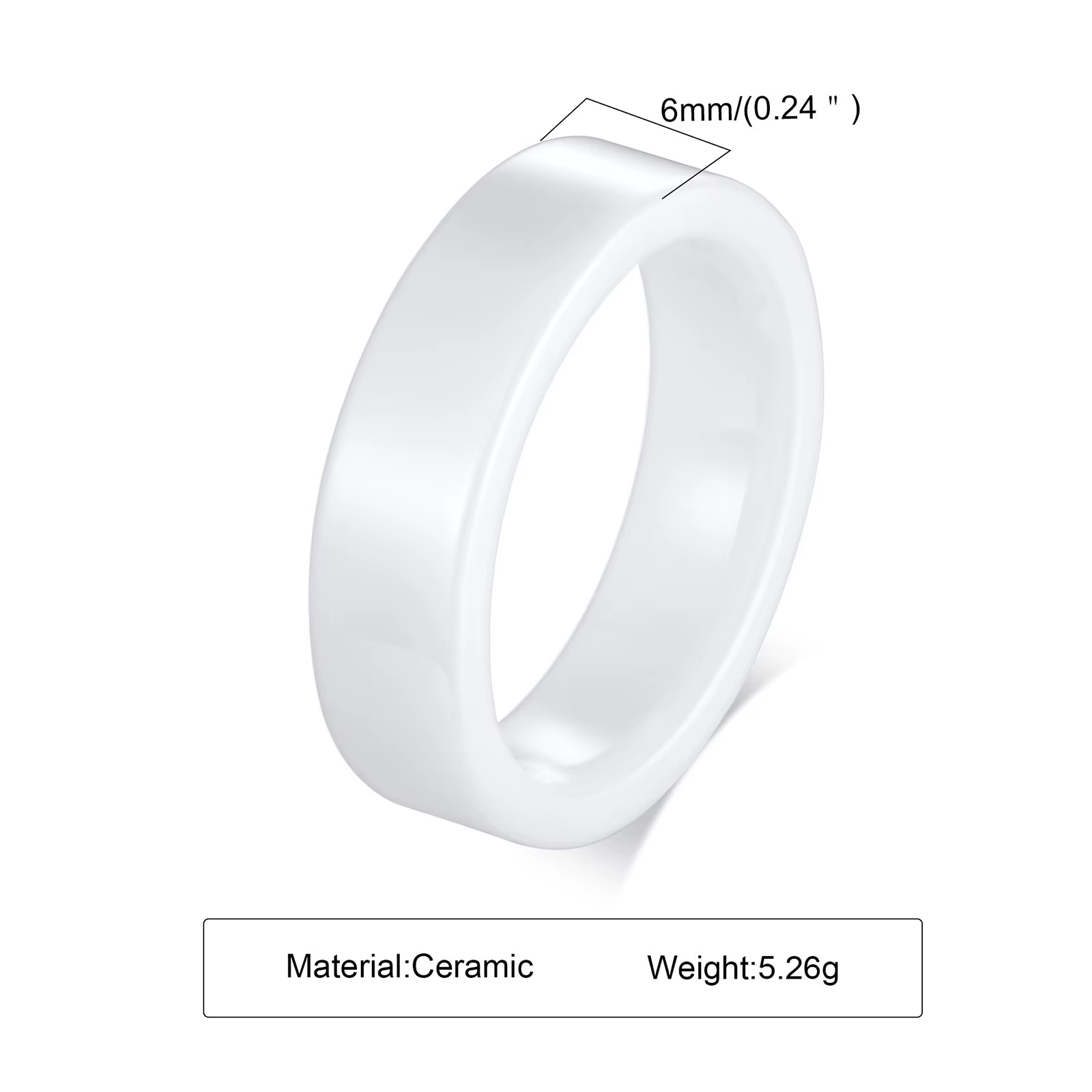 Bagues en céramique pour femmes, 6mm, rose lisse, noir, blanc, élégant, qualité supérieure, bijoux d