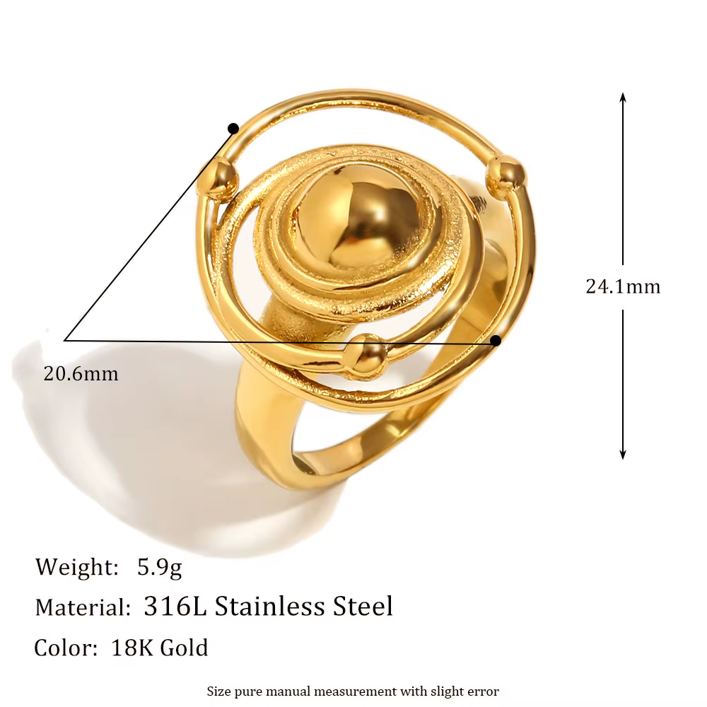 E.B.belle – bague planètes Double couleur autour de la terre, nouveau Design, en acier inoxydable pl