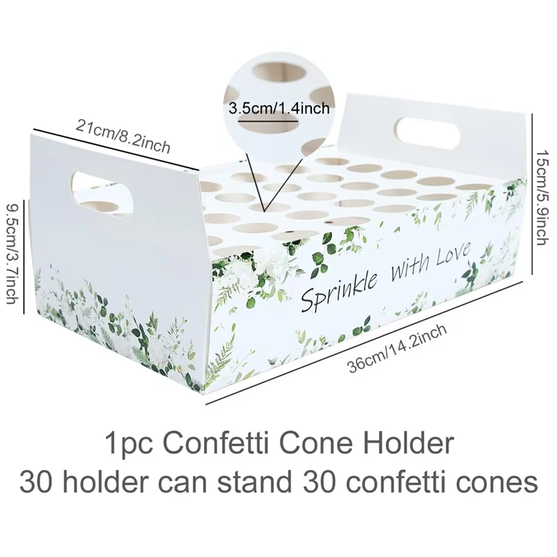 Cônes de confettis en bois, plateau de cône de mariage, décoration rustique de mariage, Support de c