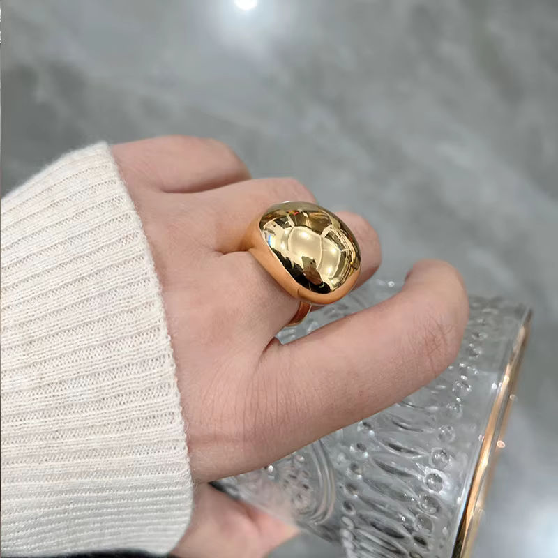 Bagues ouvertes réglables en imitation perle blanche vintage 2026 pour femmes, couleur or coréen, av