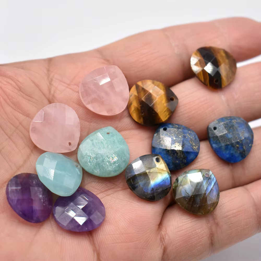 Vente en gros de bijoux en forme de goutte d'eau, pierre naturelle de qualité, coupe, bracelet exécu