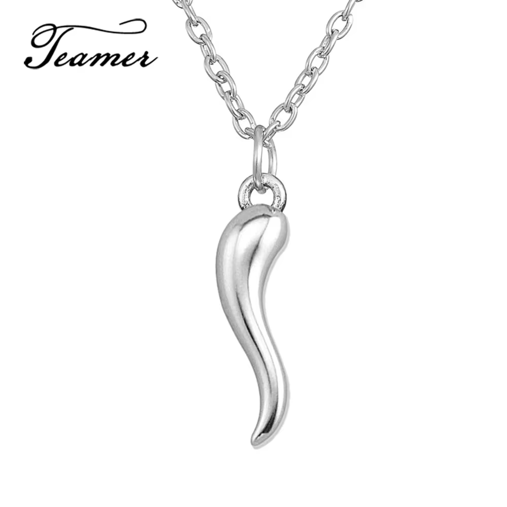 Teamer collier homme/bijoux femme Chanceux Corne Italienne Collier pour Femmes Hommes Bonne Chance A