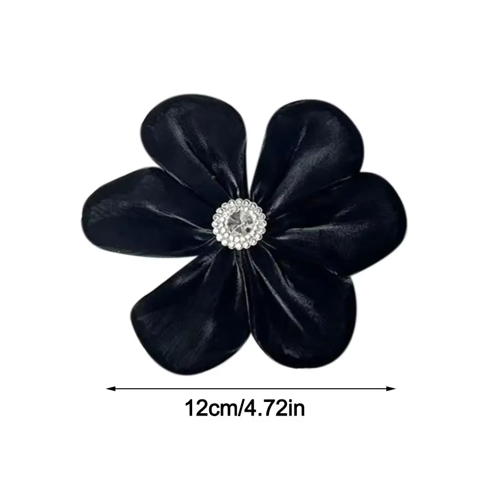 Broche Fleur de Rose Artificielle en Tissu Organza 3D, Accessoire de Poitrine, Décor de Robe de Mari