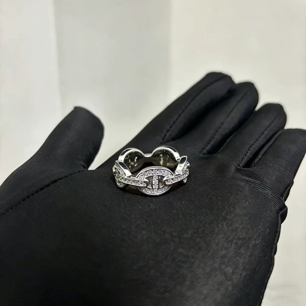 Bague en argent 925 pour homme et femme, design classique, entièrement sertie de diamants, sélection