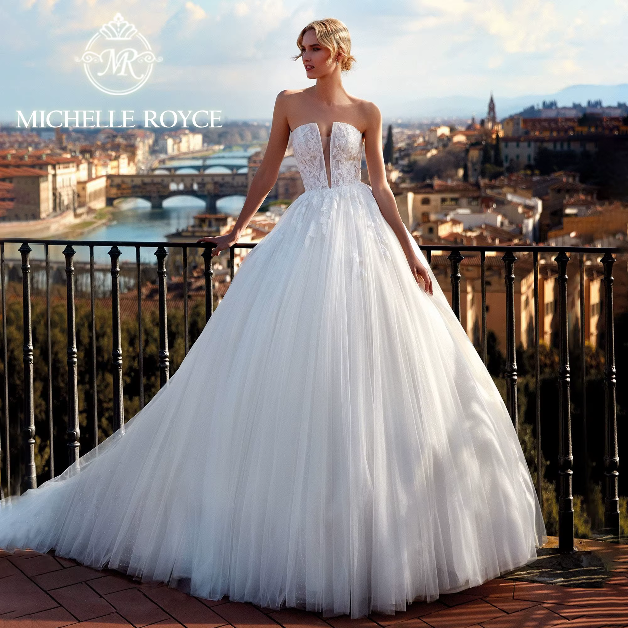 Michelle Royce-Robe de mariée en organza avec appliques chérie, robe de Rhmince fluide, robe de mari