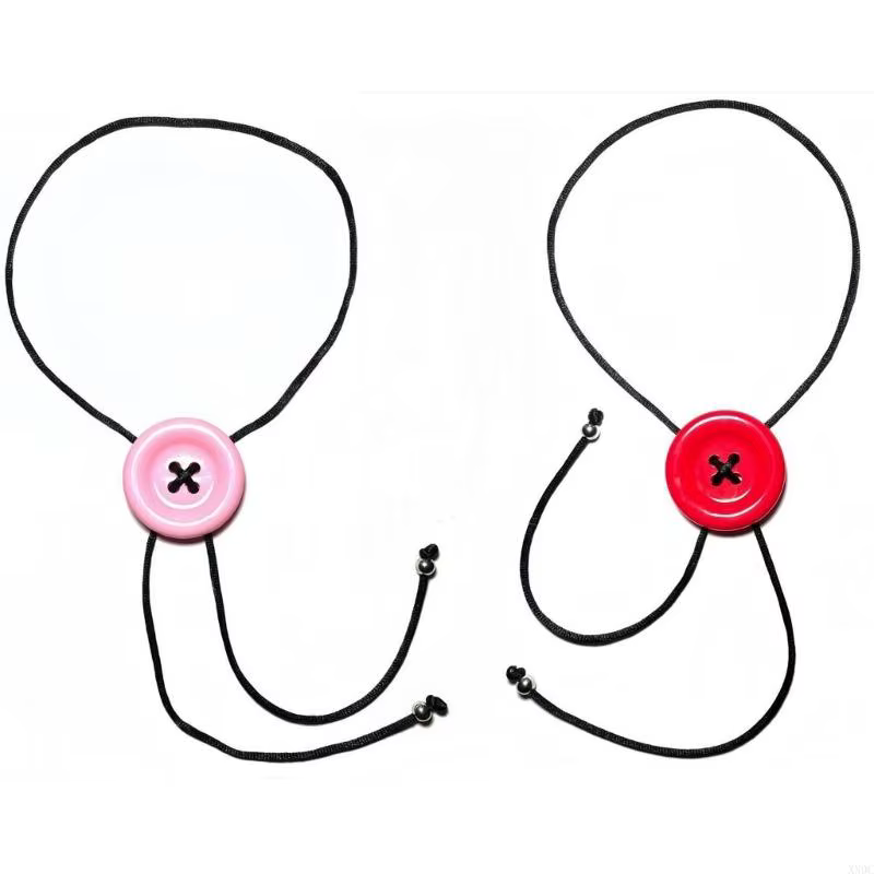 Cordon cire à nœud coulissant léger, bijoux pendentif à bouton tendance pour adultes XX9C