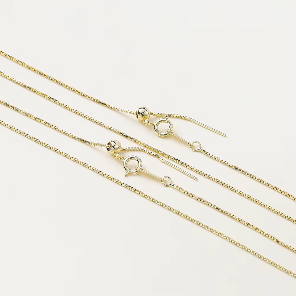 2 pièces/sac 48cm 14K/18K plaqué or venise réglable collier chaîne pour femmes mode classique penden