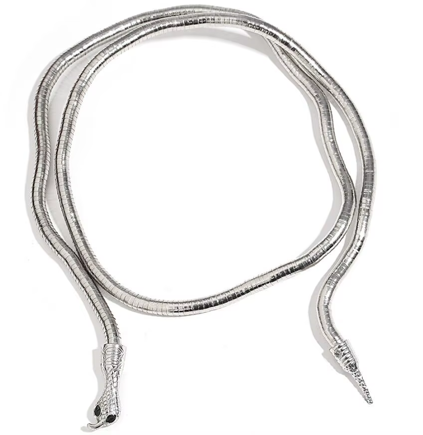 AENSOA 2025 nouveau Punk multicouche en alliage de métal or noir couleur Cool Bendy serpent collier 