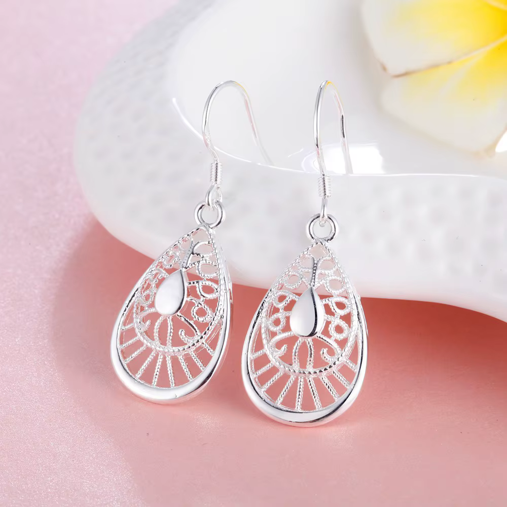 Boucles d'oreilles vintage en argent sterling 925, bijoux de mode de haute qualité, cadeau de Noël, 