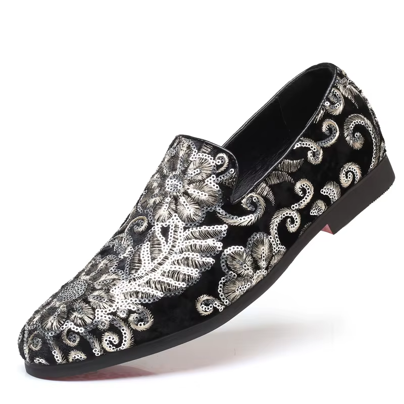 Chaussures habillées pour hommes de créateur mocassins de luxe brodés pour hommes chaussures de mari