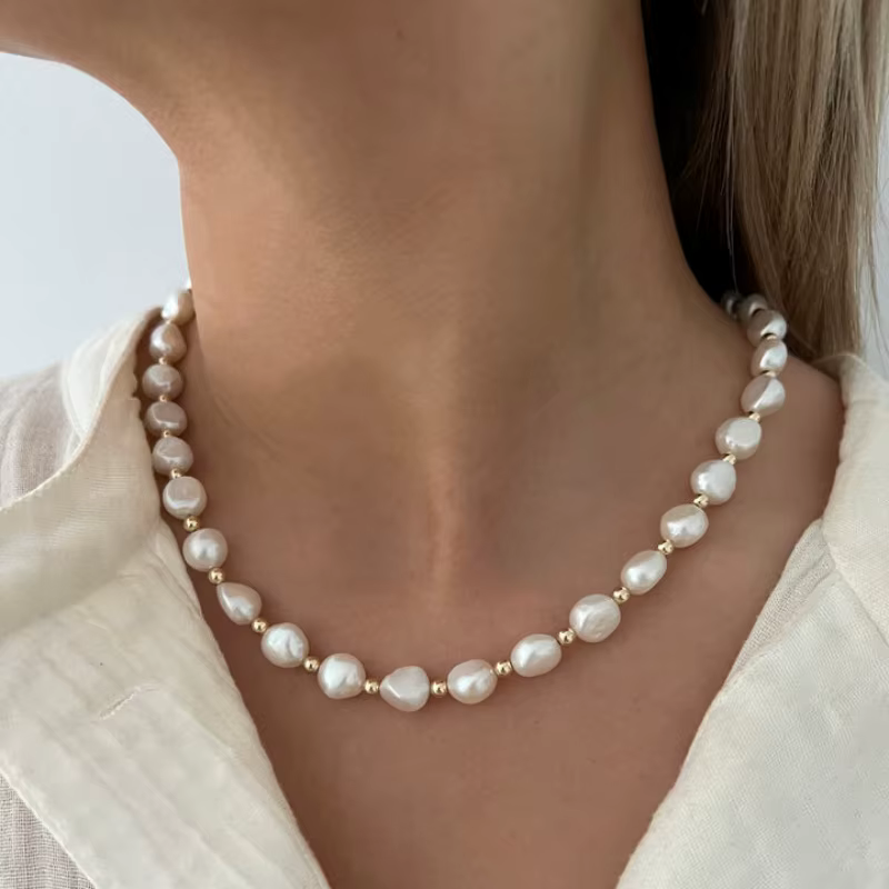 KKBEAD – collier ras du cou de luxe en perles naturelles pour femmes, bijoux de mariée réglables, ca