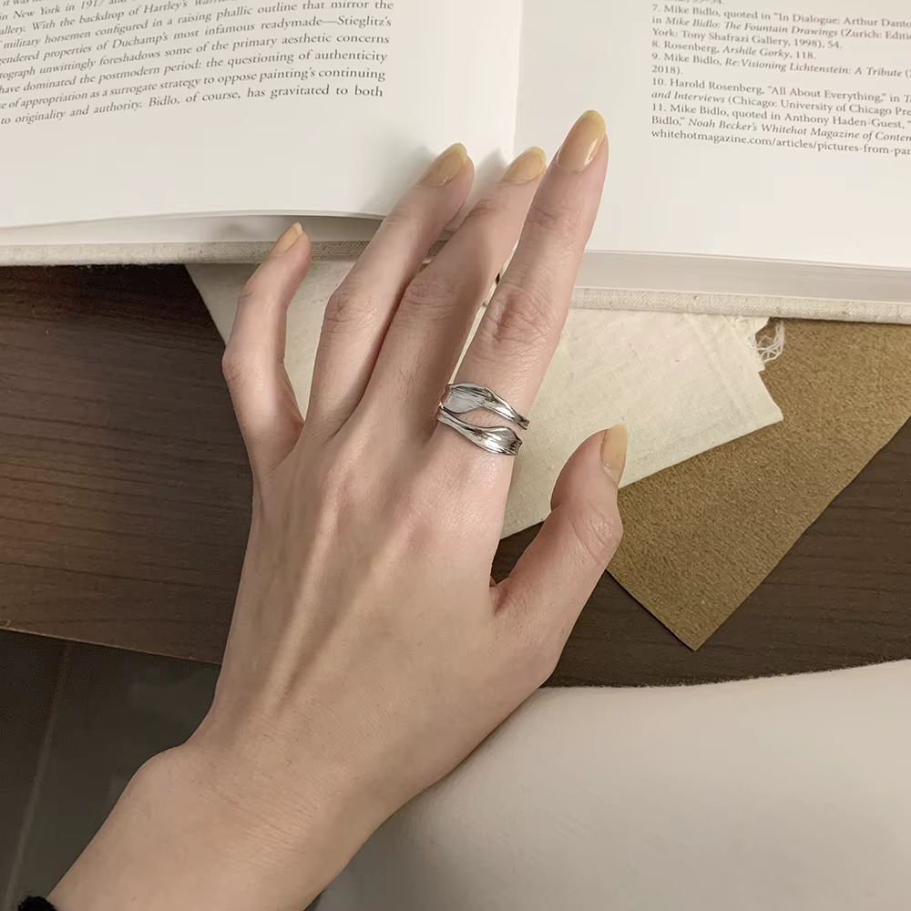Amaiyllis-Bague en sergé superposée pour femme, anneaux minimaux géométriques, rectangulaires et déc