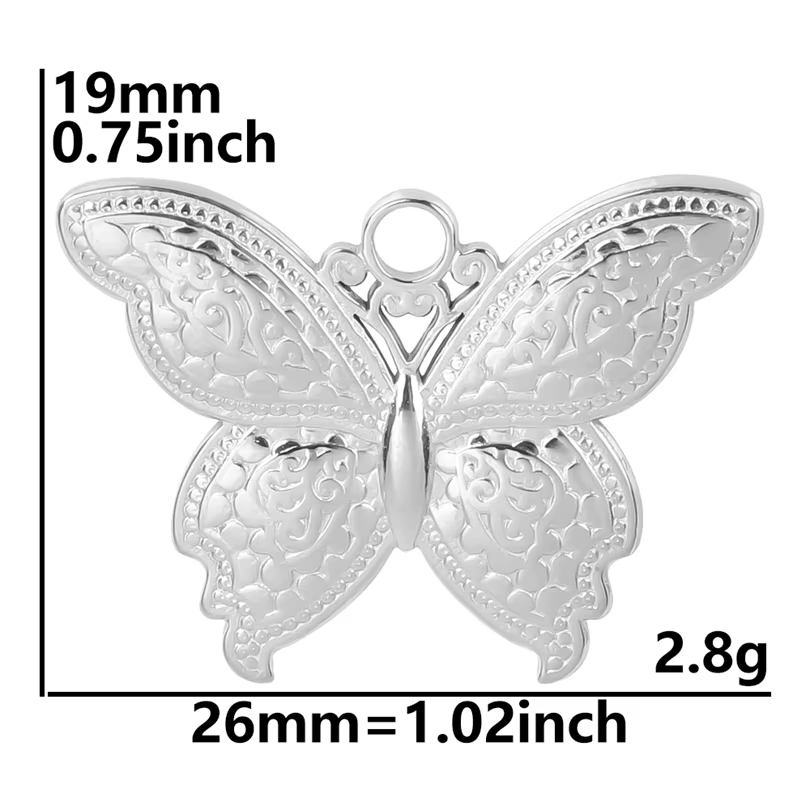 Pendentifs coccinelle scarabée égyptien antique, breloques libellule papillon en acier inoxydable po