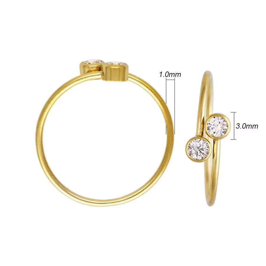 Bague ajustable en or rempli 14K avec zircon AAA pierre de naissance 3mm, bijoux bohèmes, bague mini