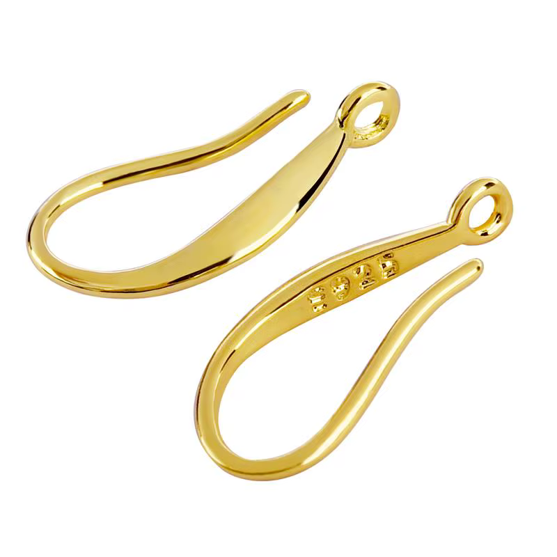Boucles d'oreilles en argent regardé 925 véritable pour femmes, boucles d'oreilles à crochet lisse p