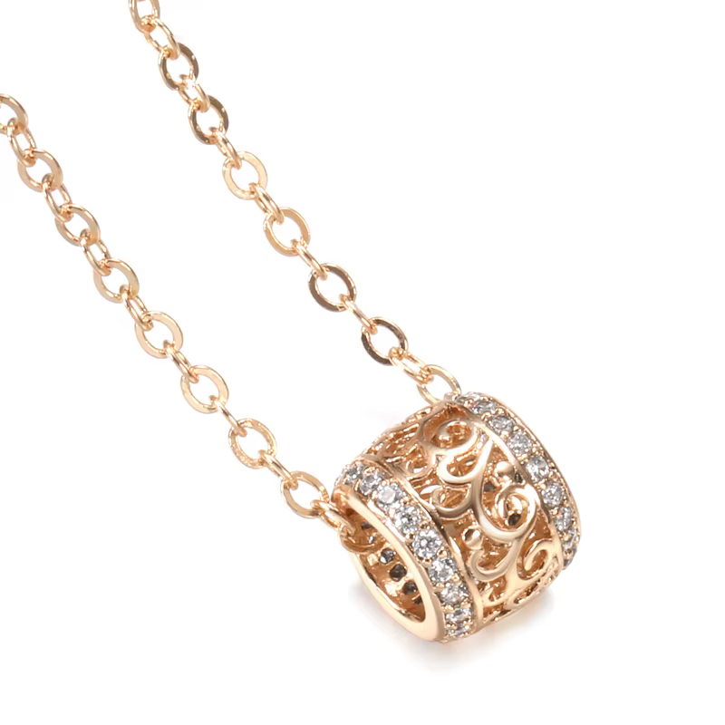 SYOUJYO-Collier de taille Chimlittle pour femme, or rose 585, bijoux fins, fête de luxe, long penden