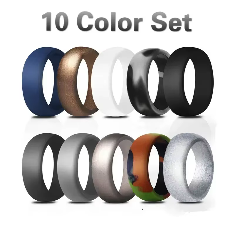 Ensemble de matiques en silicone hypoallergéniques pour hommes, bague flexible, durable et confortab