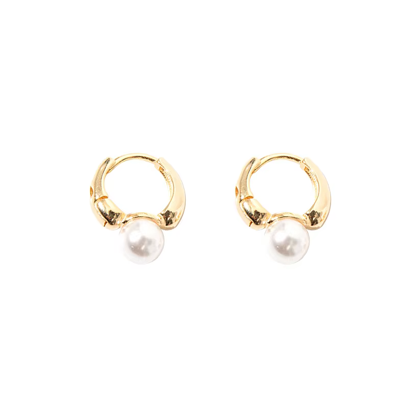 ANENJERY – boucles d'oreilles créoles en Imitation de perles pour femmes, rondes, bijoux d'oreille p