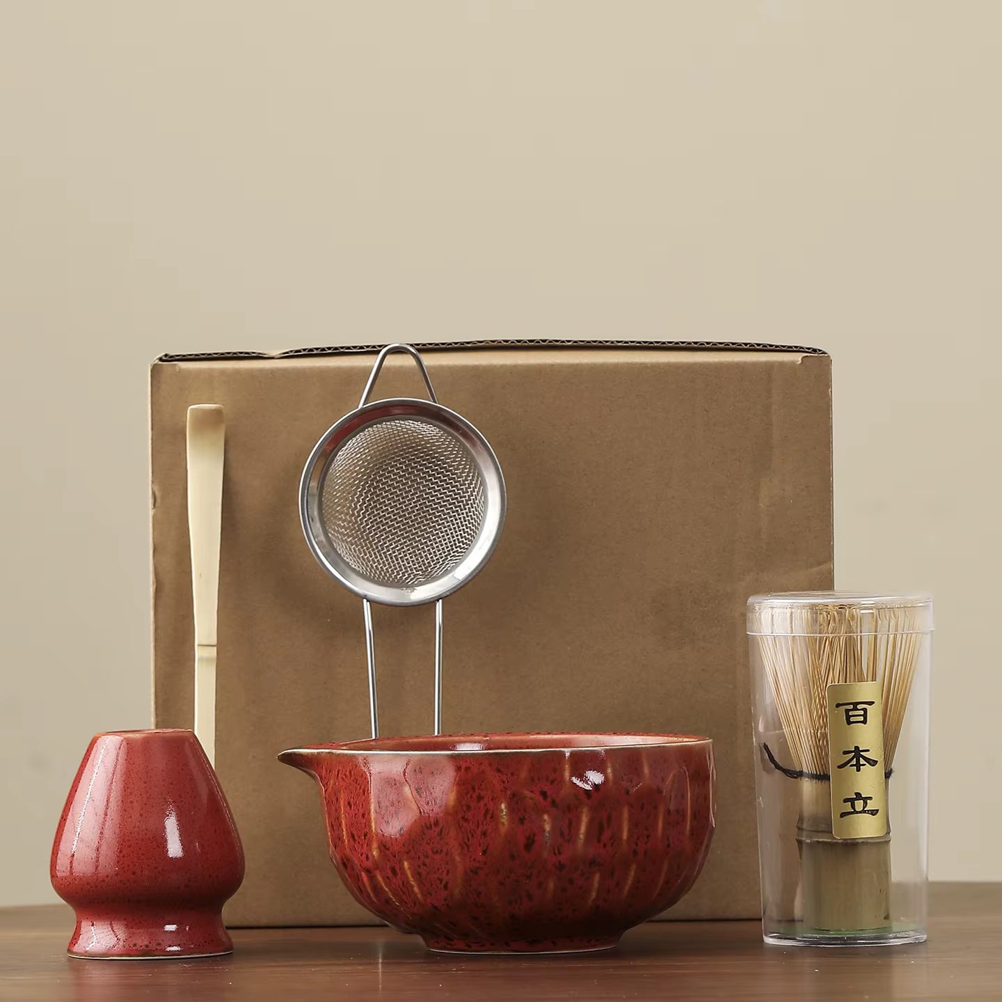1 ensemble d'ensemble en céramique matcha japonaise, y compris bol matcha de transformation du four,