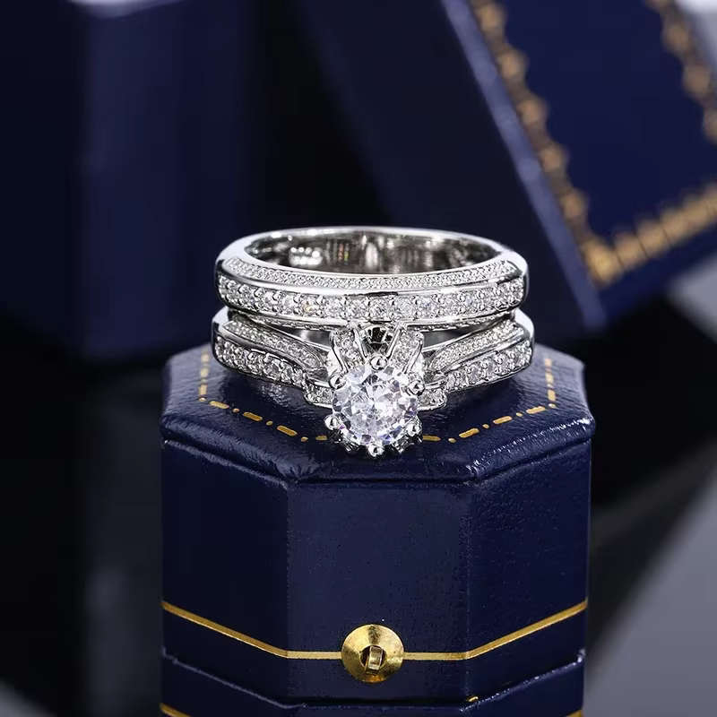 Bague de mariage en cristal et Zircon de haute qualité, en argent S925, à la mode, en diamant blanc,