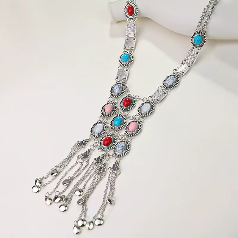 Collier Long bohème à pampilles, pendentif en perles, multicouche, accessoire de mode pour femmes, b