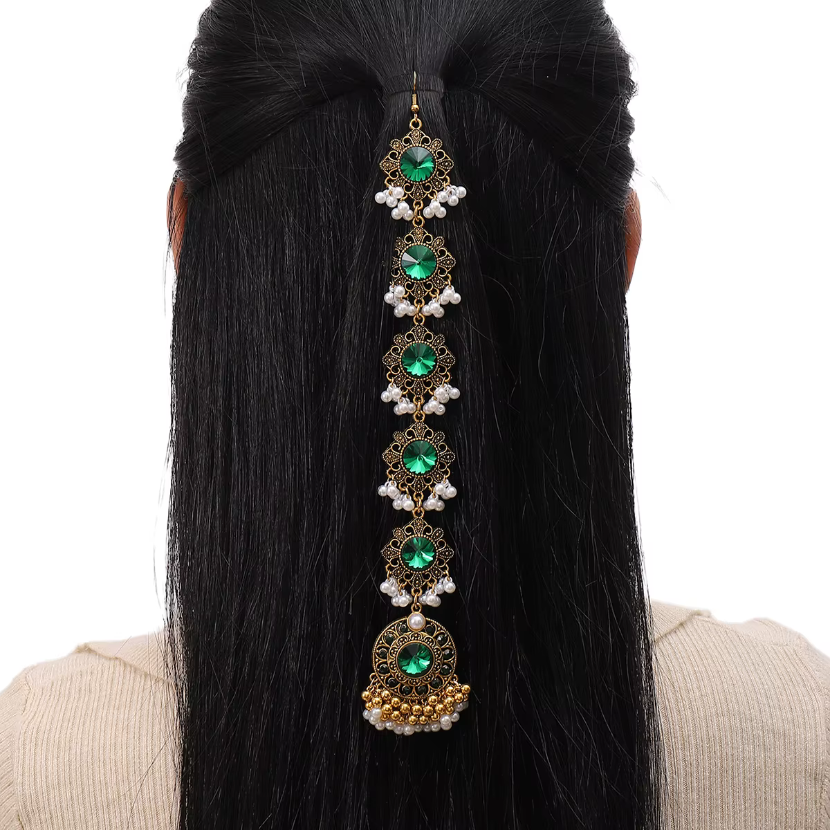 Accessoires de cheveux de luxe Boho brillant cristal strass pour femmes, perles colorées en Zircon, 