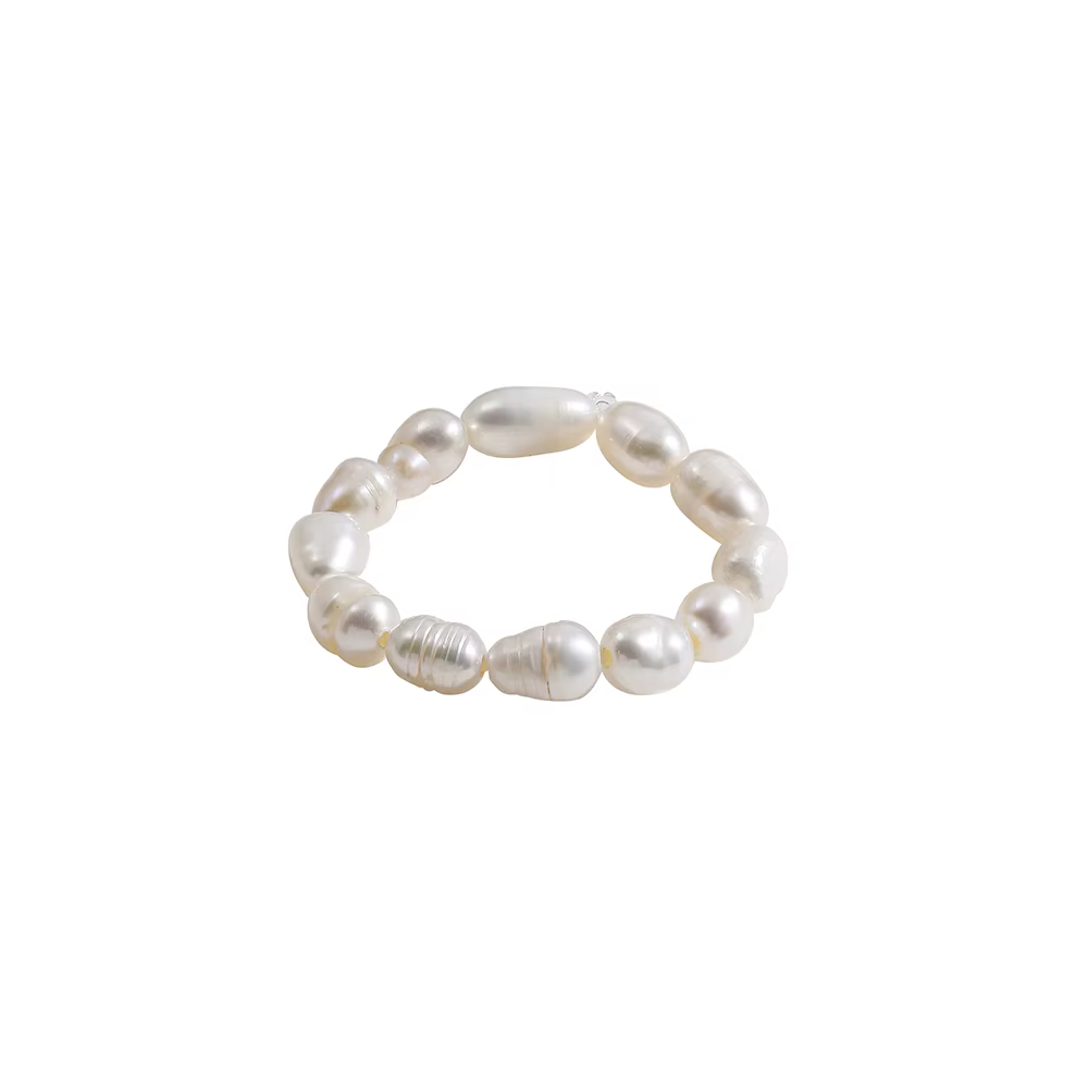 Bagues élégantes en perles d'eau douce naturelles pour femmes, bijoux minimalistes multi-perles, mat
