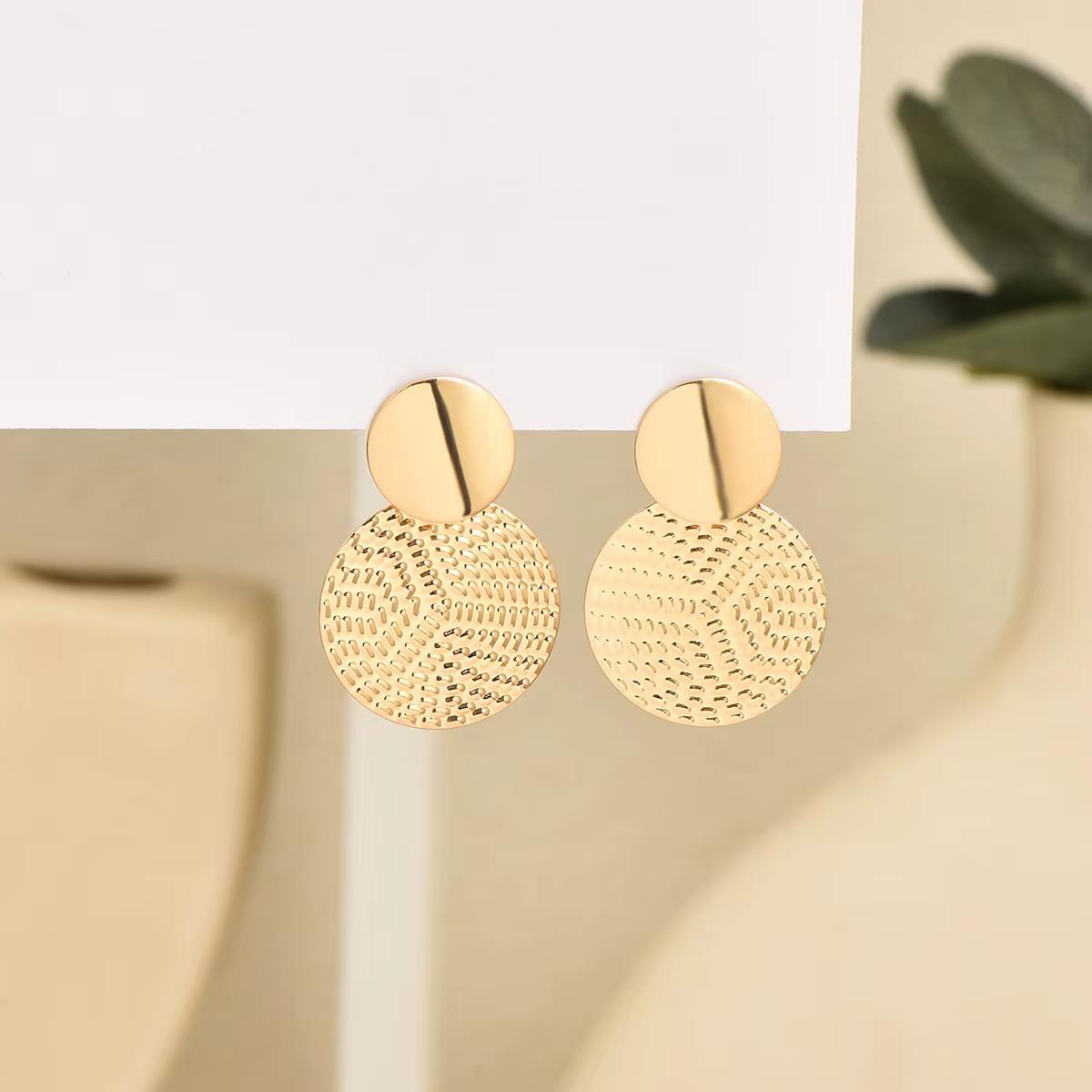 Aretes De Mujer bohême à la mode géométrique métal boucles d'oreilles rondes pour les femmes mode bi