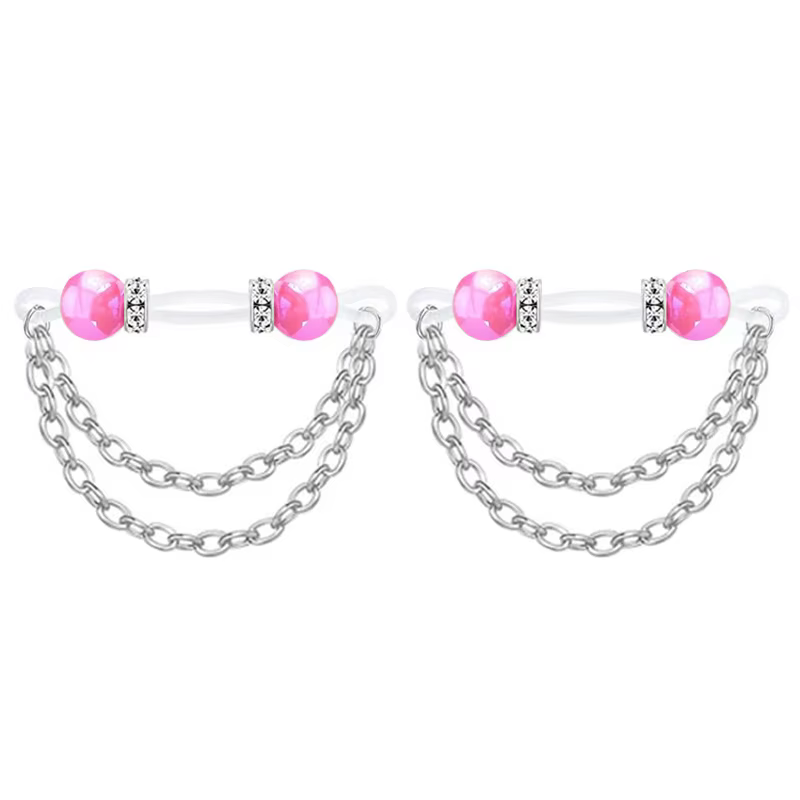 1 paire de faux anneaux de tétons mignons en strass, non perçants, pour femmes, bijoux intimes pour 