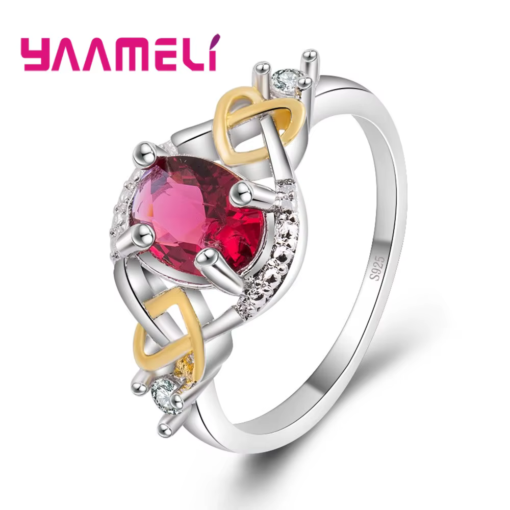 Bagues de promesse romantiques en argent regardé 925 pour femmes, bijoux de documents, pavées, ovale