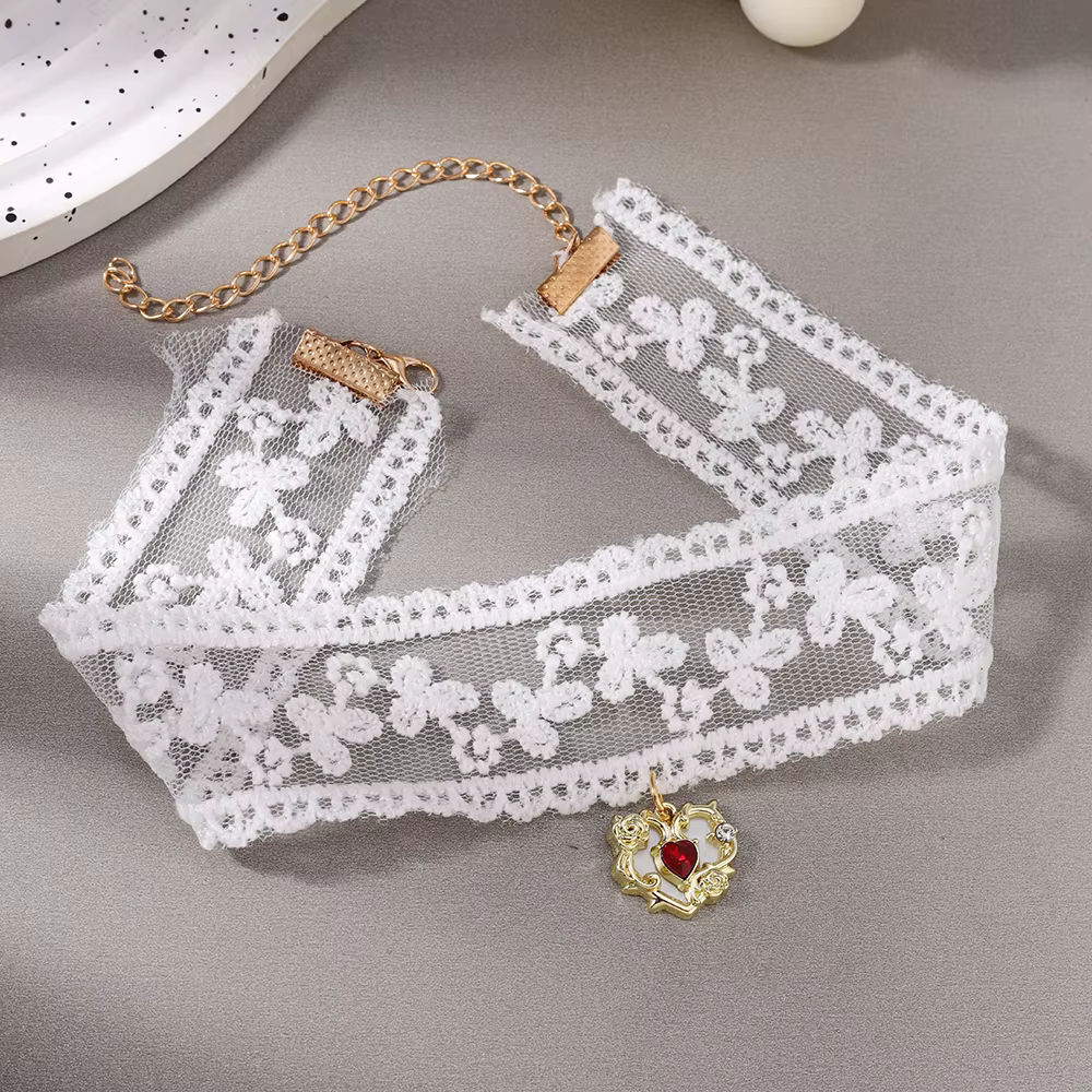 Aihua Victoria – collier en forme de cœur blanc et noir pour femmes, Punk, esthétique, néo-gothique,