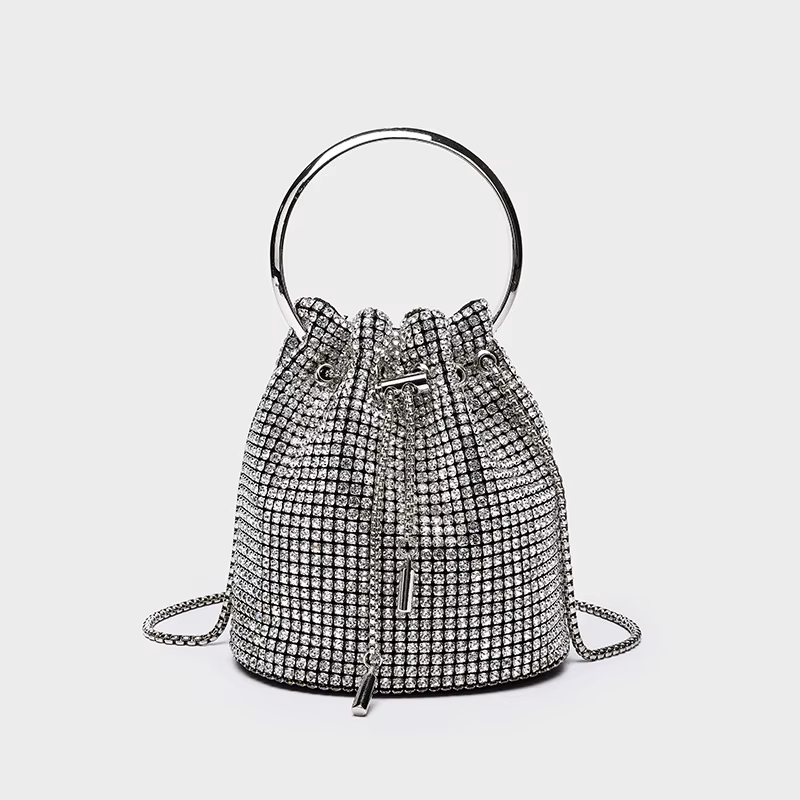 Strass diamant soirée pochette de luxe concepteur anneau en métal femmes sac à main de mariage Bling