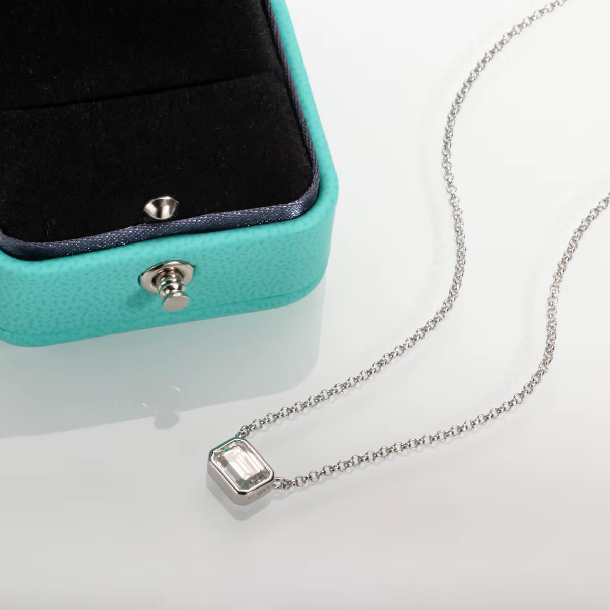 AnuJewel-Collier en argent regardé 925 avec pendentif en moissanite taille émeraude, colliers de la 