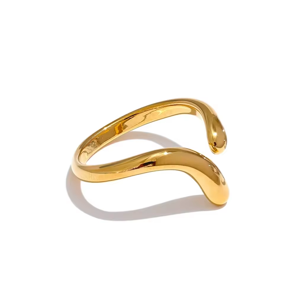 NiNice-Bague Chic Ajustable et Ouverte en Acier Inoxydable, Bijoux en Métal Lisse, 03 Polyvalents Re