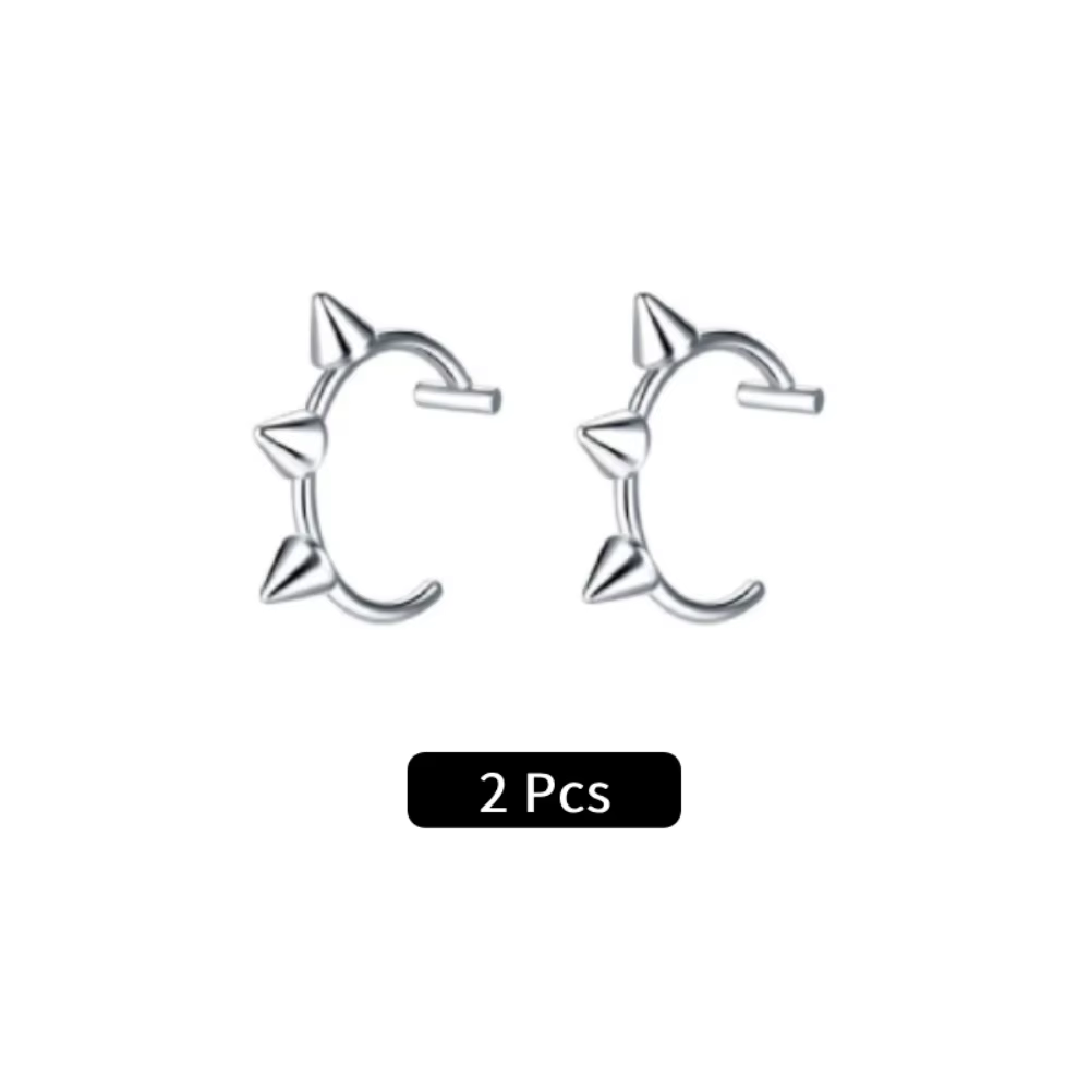 Lot de 2/6 faux piercings en acier inoxydable : anneaux de lèvre, labrets, boucles d'oreilles, faux 