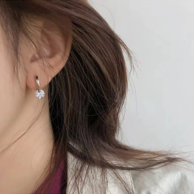 Ane1ct-Boucles d'Oreilles D Moissanite pour Femme et Fille, Créoles en Argent Sterling 2023 et Diama