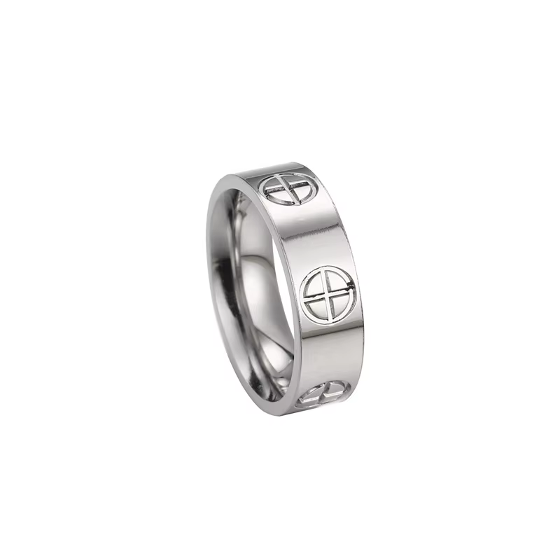 Bague classique en forme de croix avec pierre, marque de luxe, en acier inoxydable, pour filles et f