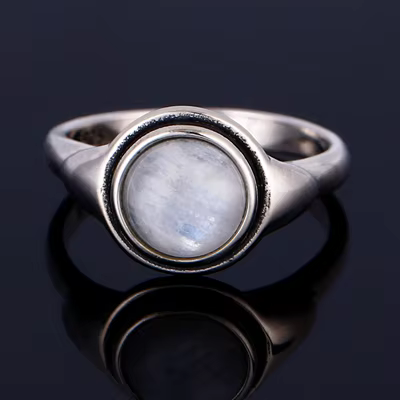 Nasiya – bagues en pierre de lune Vintage pour femmes, bijoux de luxe, couleur argent, pierres préci