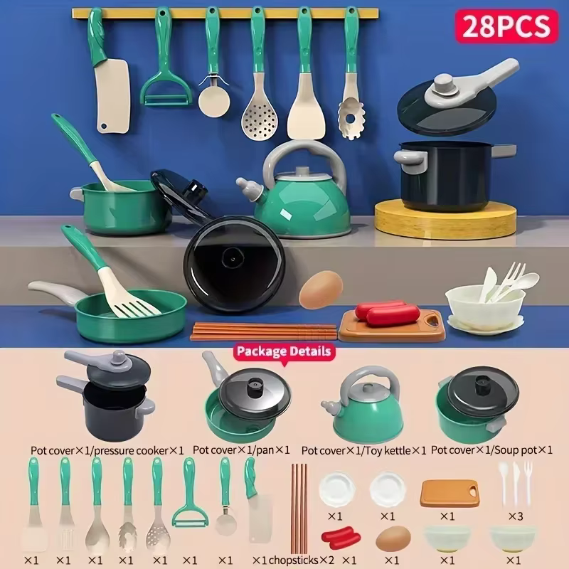 Ensemble de cuisine pour enfants avec outils de cuisine réalistes, jouets de jeu de rôle créatifs po