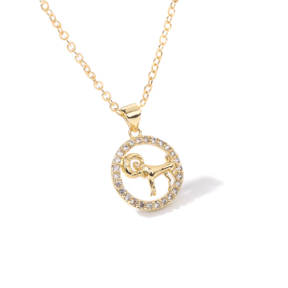 Colliers Constellation 12 signes du zodiaque, couleur or, Zircon brillant, symbole de balance, pende