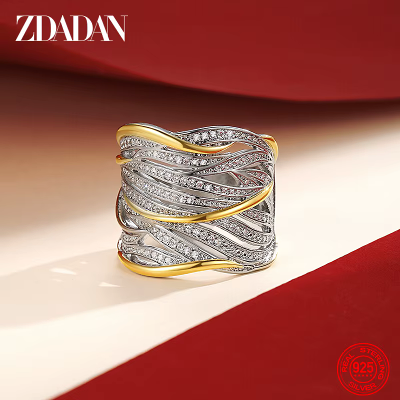 ZDADAN – bague tressée en argent Sterling 925 pour femmes, bijoux, cadeau de fête
