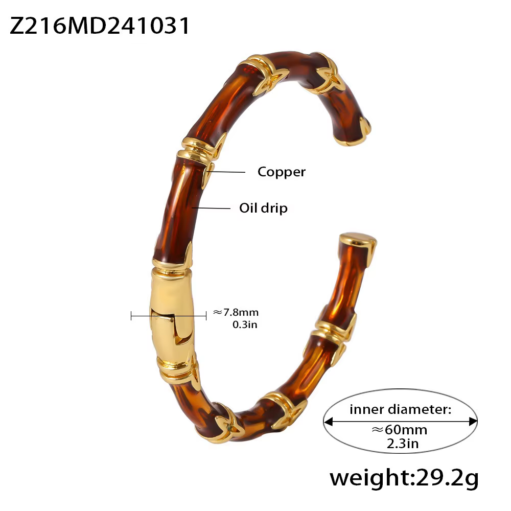 Bracelet ethnique Unique pour femmes, plaqué or 18 carats, en cuivre marron fauve, breloque, bijoux 