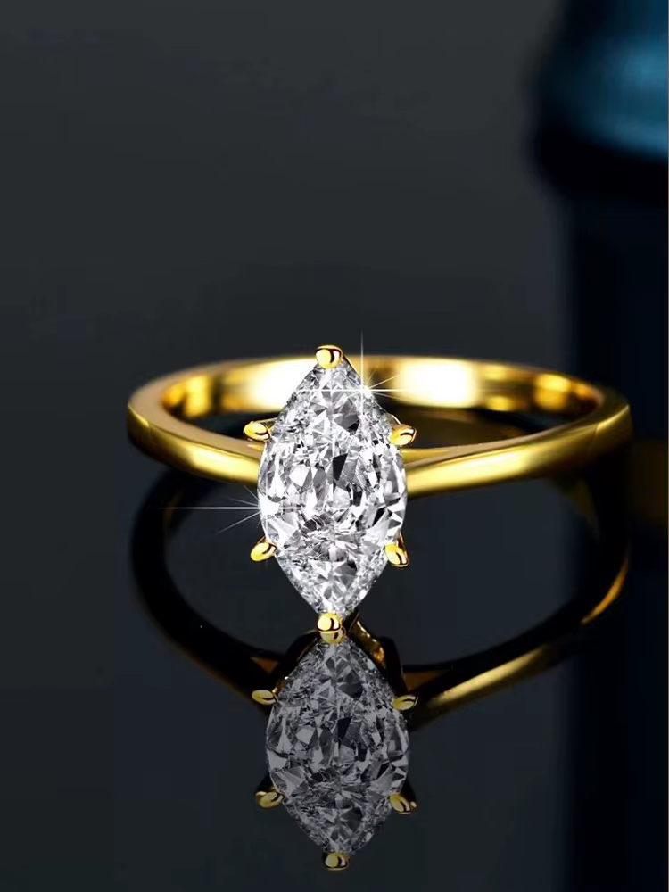 Bague en argent Sterling 925 pour femmes, Simple, classique, 1-3 Carats, Marquise, Zircon, fiançaill