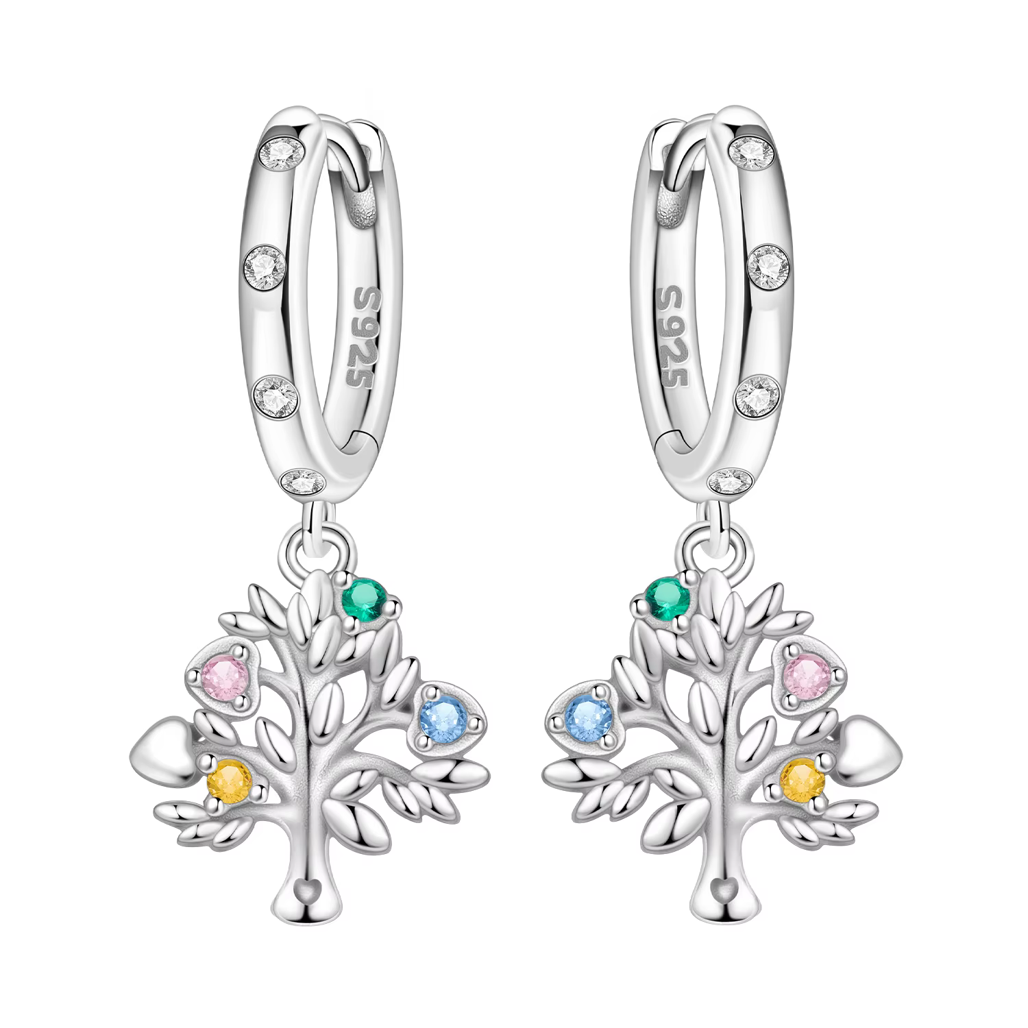 Orstarry – boucles d'oreilles en argent Sterling 925, motif arbre généalogique coloré, bijoux origin