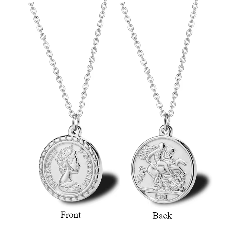 Avatar humain pièce ronde pendentifs titane acier hommes femmes personnalisé mode clavicule chaîne c