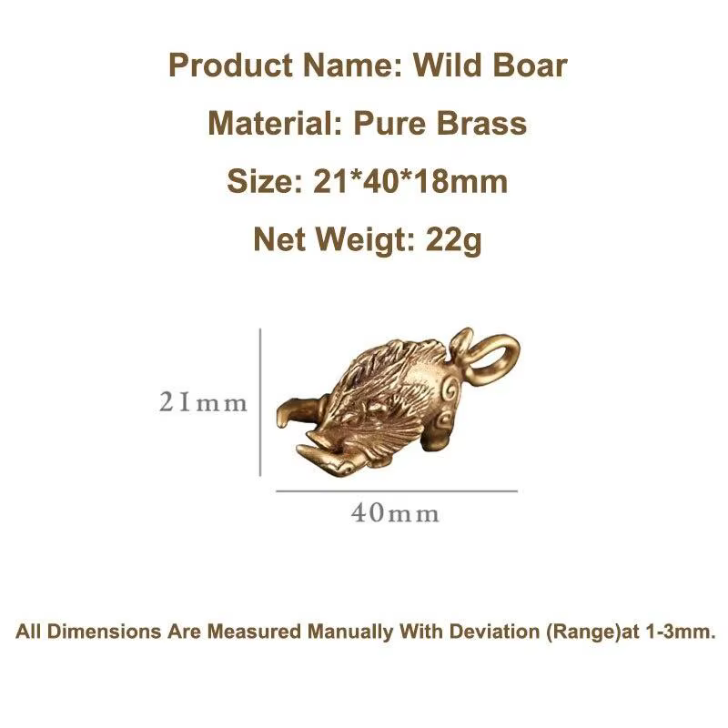 Viking sanglier laiton porte-clés porte-clés pendentifs Vintage cuivre nordique Animal cochon poupée