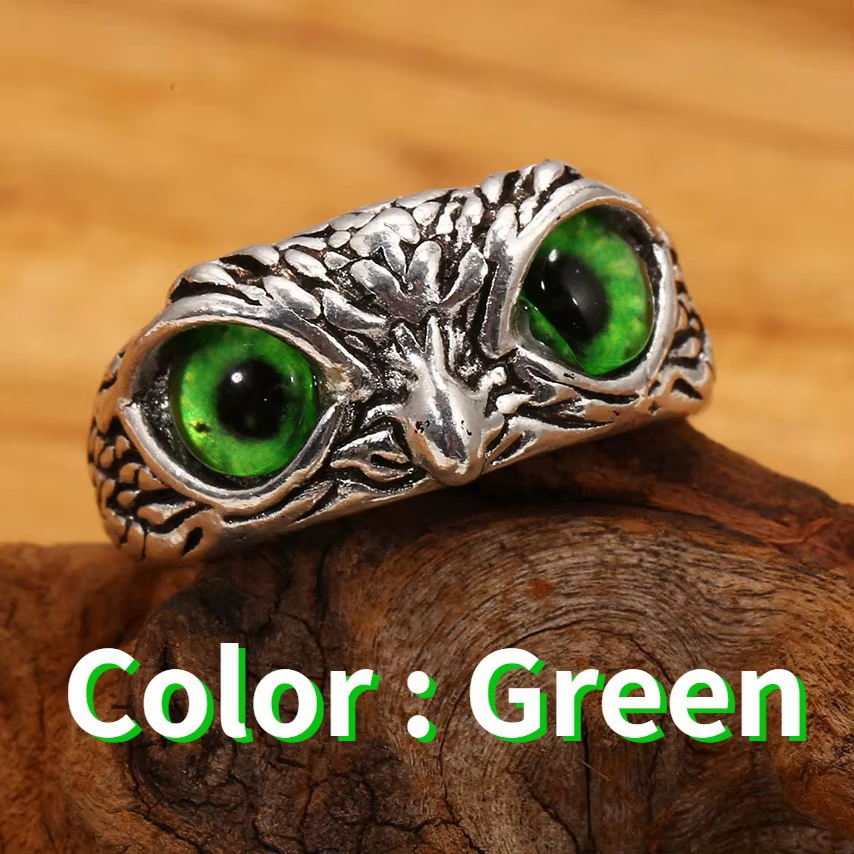 Bague hibou Vintage à breloque pour hommes et femmes, animaux mignons, bagues gothiques pour jeunes,