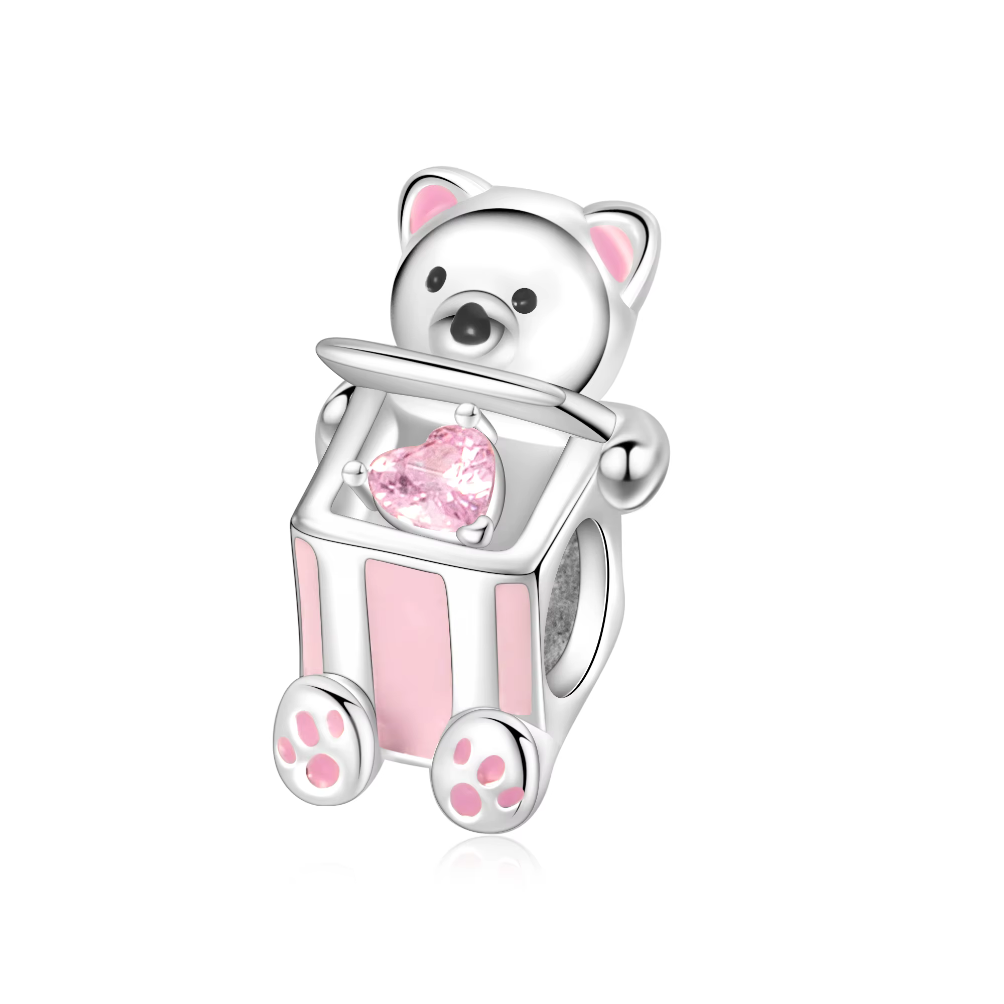 Nouvel ours en peluche au design original 2026, perles en forme de cœur, idéal pour les bracelets DI