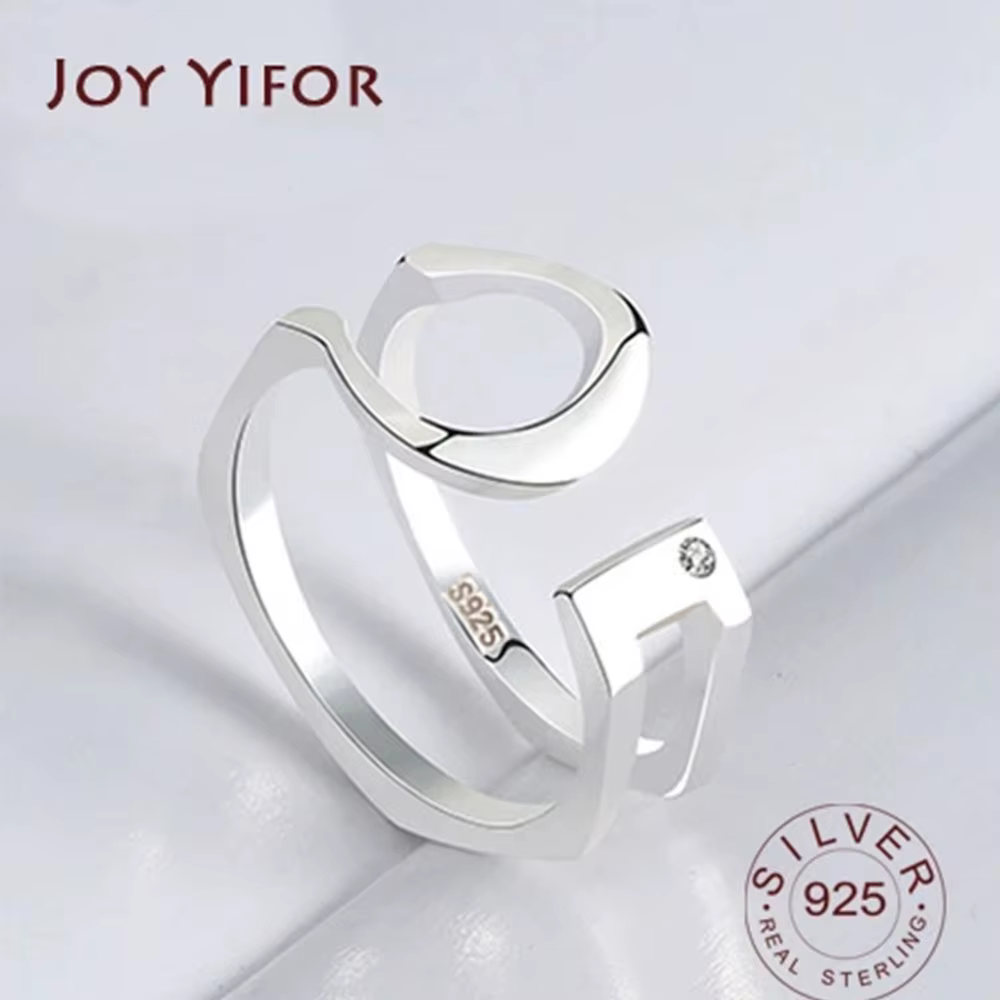 Bijoux à la mode femmes BFCLUB couleur argent Bague Bijoux pour Double "X" croix déclaration Bague a